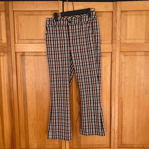 CABI 4131 Jazzy Kick Flare Plaid Cropped Ankle Pants Size 0 (NWOT)